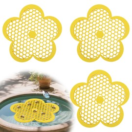 lasuroa 3pcs Floating Bee Island, 8.66in Flower-Shaped Bee Watering Station Safe Pollinator Butterfly Waterer for Feeding Bath Garden Outdoor Use