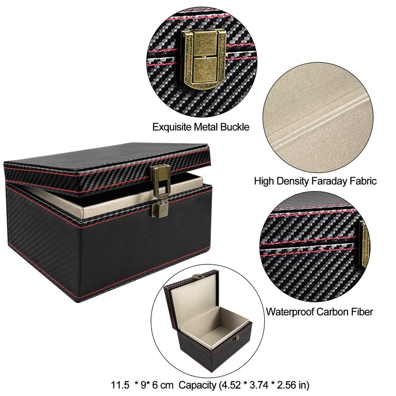 AtfArt Faraday Box for Car Keys Leather Signal Blocker Box