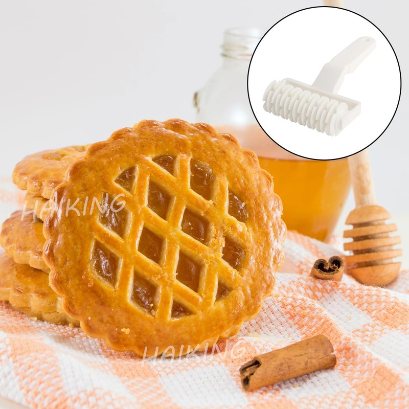 HAIKING Pizza Lattice Roller, 1 Pcs White Plastic Hobbing Kitchen