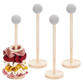 UNICRAFTALE 4 Sets Wooden Scrunchie Holder Hair Tie Organizer For Accessory