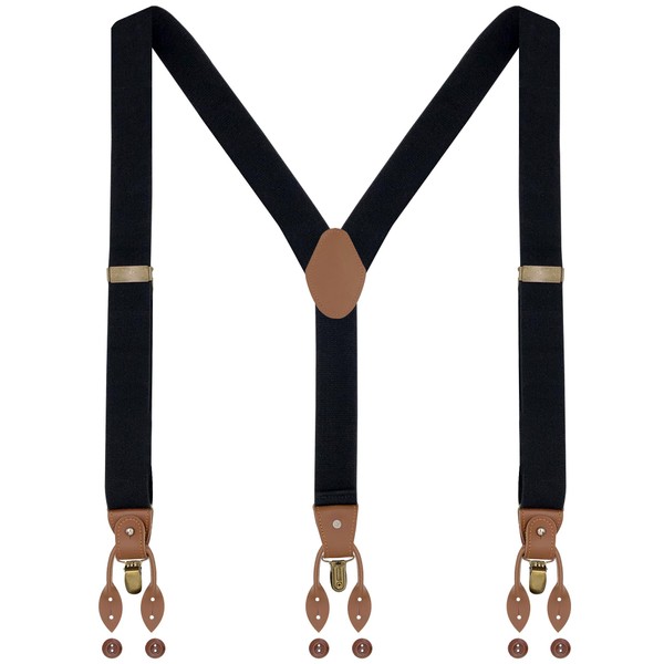 Ausukler Buttons Braces for Men Extra Strong 3.5 cm Wide