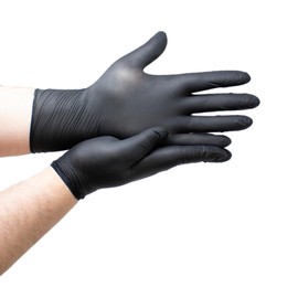 FleXcel Powder Free Nitrile Gloves, Black, Large - Medical-Grade, Latex-Free, Food Safe (Box of 100)