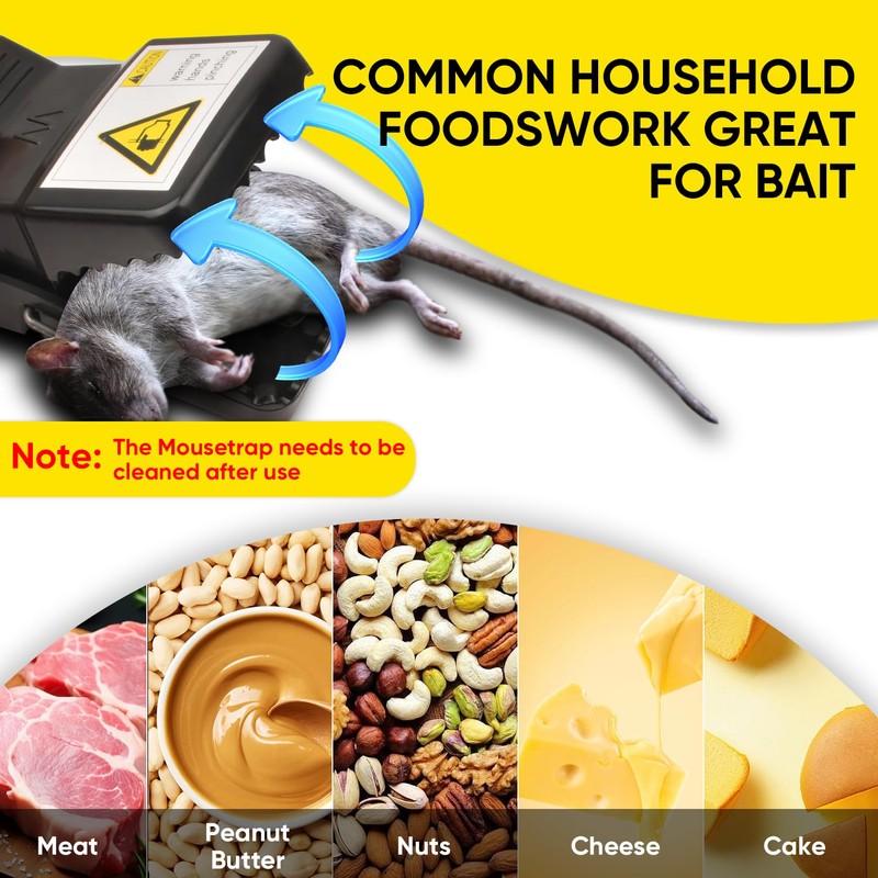 Rat Trap (12-Pack), Large Mouse Traps for Indoor and Outdoor