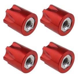 EMSea Set of 4 RC Rim Nuts Metal Wheel Nuts M4 Nut for 1/10 RC Tracked Vehicle TRX4 Axial SCX10 90046 D90 MST Red