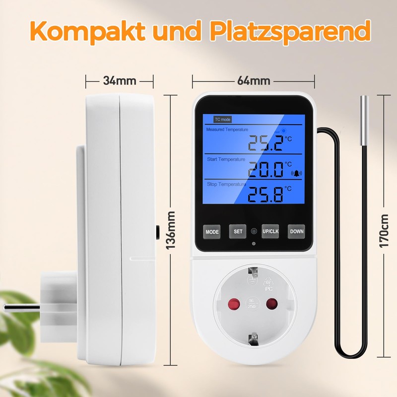 Timer Socket 230 V Heemol Digital Thermostat Heating Smart for