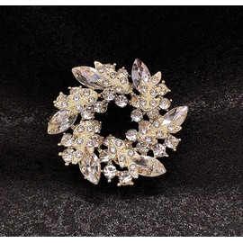 4Pcs Women's Crystal Rhinestone Flower Fashion Brooch Pins For Wedding Party Jewelry Gifts