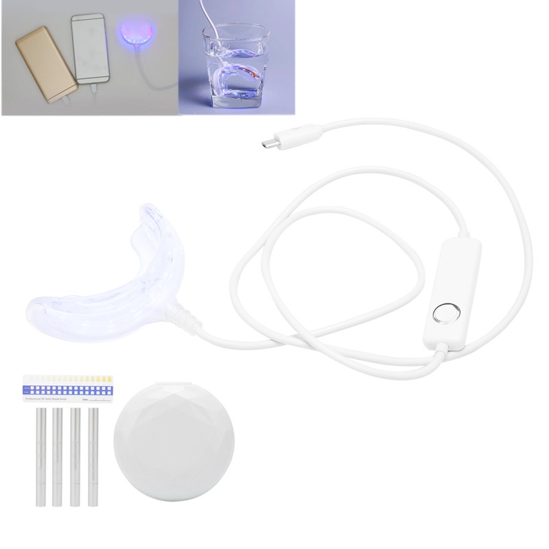 Teeth Whitening Device Soft Silicone Blue Light Timing Dental Teeth
