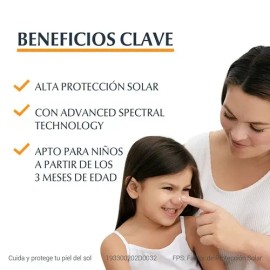 Protector Solar Eucerin Sun Kids Toque Seco Gel Crema 200ml                                                                                           