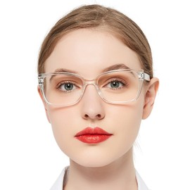 OCCI CHIARI Designer Reading Glasses Women Stylish Large Readers 1.0 1.25 1.5 1.75 2.0 2.25 2.5 2.75 3.0 3.5 4.0 5.0 6.0(Transparent, 1.5)