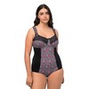 Ulla Popken Ladies Plus Size Plus Size Shaping Bodysuit Houndstooth