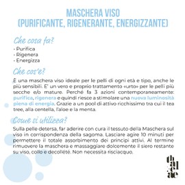 THALEAE, 6 Face Masks 12 ml Face Mask with 98.97% Natural Ingredients, with Regenerating and Energising Cleansing Function, Ideal for All Ages and Skin Types, Made in Italy