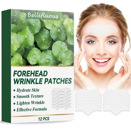 Bellifluous Zornesfalte Pflaster, 12 Stück Anti Falten Pflaster Reinigende Feuchtigkeitsspendende und Aufhellende Gesichtstape Gegen Falten Mask, Stirnfalten Glätten Reduzieren Feine Linien