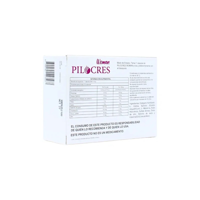 Pilocres Woman Suplemento Alimenticio 30 Capsulas