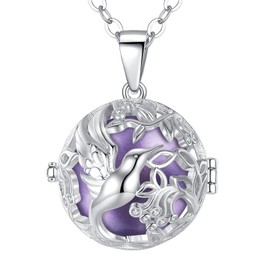 AEONSLOVE - Collar de bola de armonía para regalos de embarazo, llamador de campanilla de ángel, collar de colibrí para mujer, joyería de maternidad, cadenas de 30 y 45 pulgadas, Cobre, Circonia