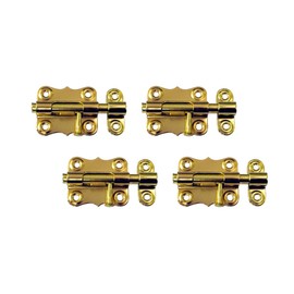 QCAA Deco Durable Steel Sliding Barrel Bolt, 2-1/2'', Brass Plated, 4 Pack, Made in Taiwan