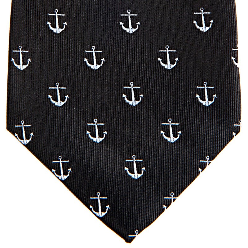 Retreez Classic Anchor Pattern Woven Microfiber 3.15" Men's Tie -