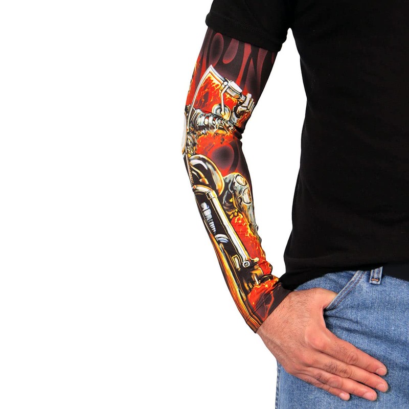 Hot Leathers ARM1016 Fire Biker Arm Sleeve - One Size