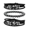 Milakoo 12 Pcs Braided Leather Bracelets for Men Women Bangle