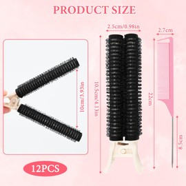 12 Natural Fluffy Curlers Volume Clips Hair Root Volume Clip Comes with 1 Comb Gives Hair Volume Damages Hair Not Suitable for Women and Girls (6 Colours)