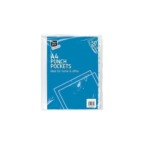 White Punch Polyethene Pockets (30.2 cm x 23.3 cm) Pack