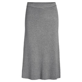 Vila Female Midi Skirt Knitted, Medium Grey Melange