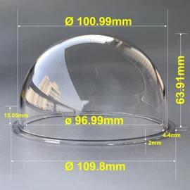 4.3 Inch Outdoor Waterproof Polycarbonate PC Clear Ball Cover Heightened Surveillance Security CCTV Camera Dome Protective Housing Optical Round Transparent Case