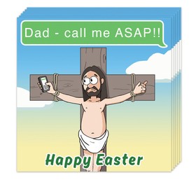 Twizler Funny Easter Cards Pack of 10 - Call Me ASAP Design - Easter Cards Multipack - 10 Pack of Easter Cards - Happy Easter Cards