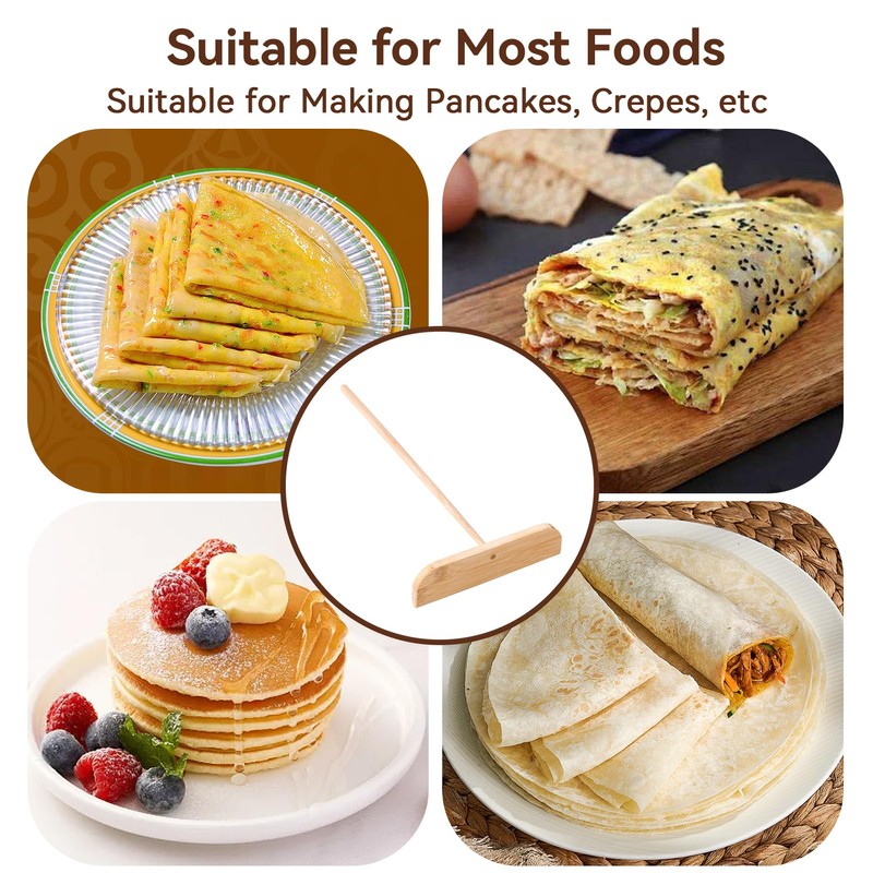 Crepe Spreader Stick, 2Pcs Crepe Stick Crepe Spatula and Spreader