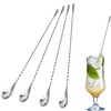 4PCS Stainless Steel Cocktail Bar Spoon Set, 10Inch Spiral Stirrers,