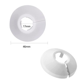 Pack of 12 Radiator Rosettes, Heating Pipe Rosettes, Plastic Radiator White Cover, Pipe Cover, Pipe Clamp, Single Rosette for Heating Pipes, Cover, Pipe Collar, Heating, Radiator, 16 mm