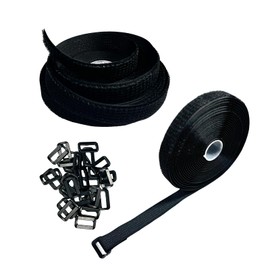 Bliceon 10m Adjustable Cable Straps with 50 Reusable Fastening Buckles - Black Hook and Loop Ties for Cable Management, Wire Organization, Cord Storage, and Home Office Tidy - 2cm Wide