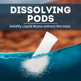 [80 Pods] Eco Gel Pods Porta-a-Potty Portable Toilet Powder - Quick Poo Gel Solidification and Absorbent for Solid Waste & Urine While Camping, Hiking, Traveling or Emergencies