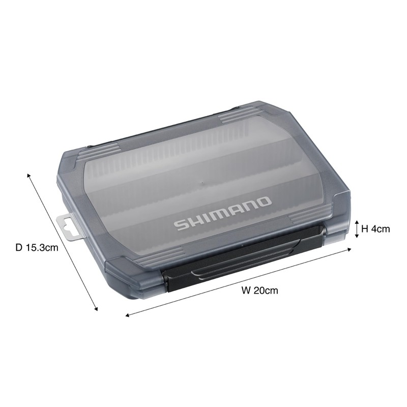 Shimano CS-221X Lure Case Wide, 12 Partition Plate Type, Smoke