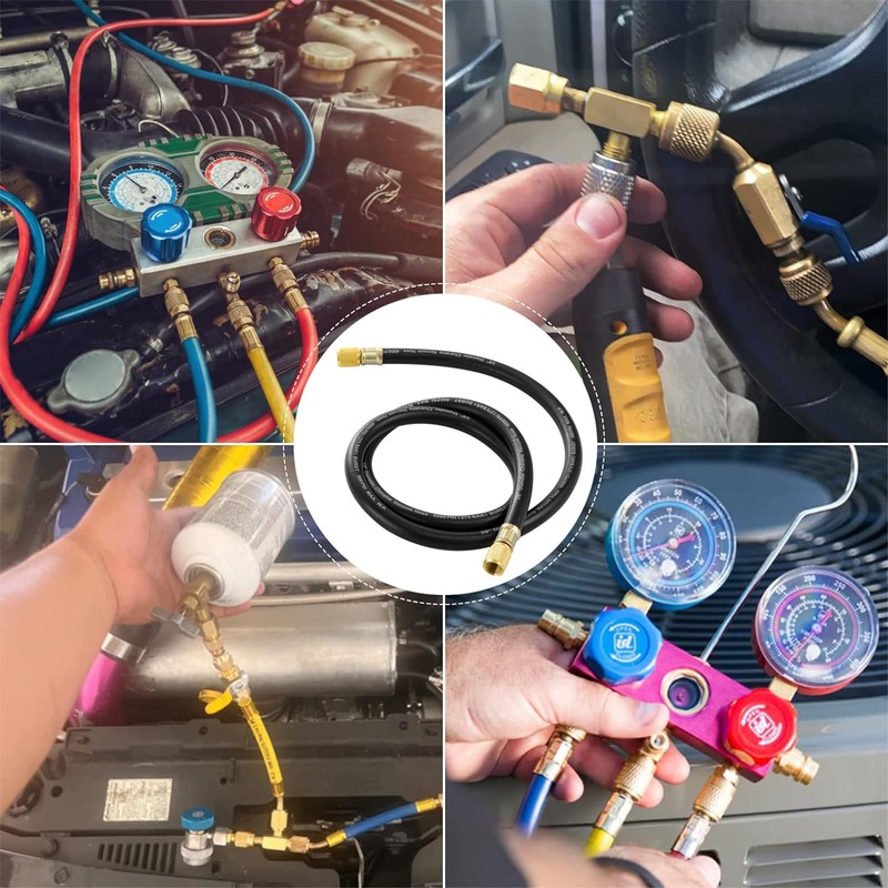 3/8’’ Vacuum Refrigerant Hose, High Flow Charging Hose 3/8 x