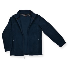 Swiss Alps Chaqueta de forro polar con cremallera completa para niños, ultra suave, cálida, cómoda tela con bolsillos con cremallera para las manos, Azul marino (415), 18