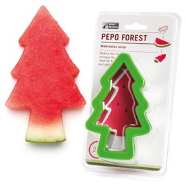 Monkey Business Pepo Watermelon Popsicle Cutter Mold, Stainless Steel Watermelon Slicer, Fun Forest Tree Shape Sandwich and Cookie Cutter for Fruits