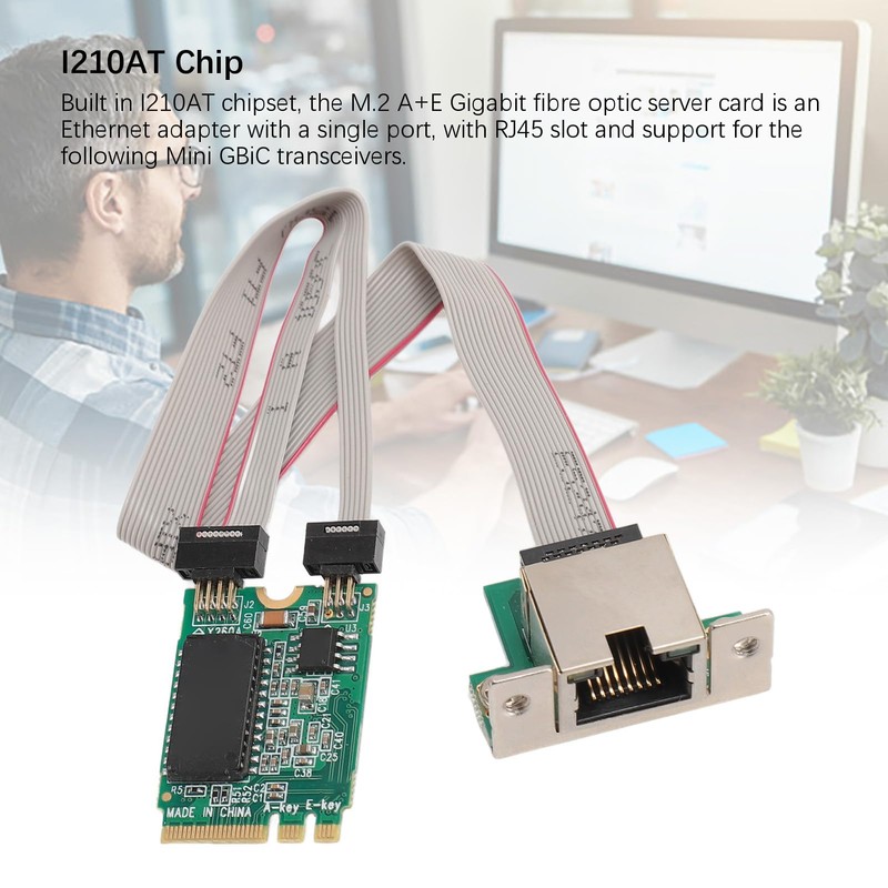 Gigabit Ethernet Network Card, I210AT Chip RJ45 Single Port NIC,