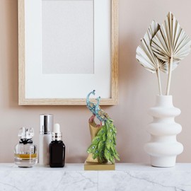 Peacock Figurine Resin Statue Peacock Model Resin Figures Peacock Decorations Desktop Ornament Table Centrepieces for Home