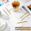 Fuutreo 100 Pack Gold Pens Bulk Gold Metallic Pens Slim