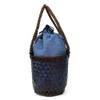 Yukata Hamper Drawstring Bag Linen Rayon Plain Adult Basket Bag