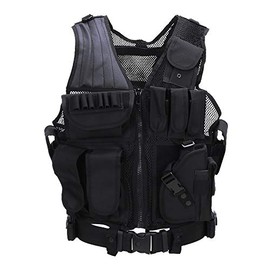 Tactical Vest Predator Tactical Vest Paintball Army Security Mission Vest Heavy, black