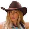 AQOKKA Western Cowboy Hats for Women Classic Felt Wide Brim
