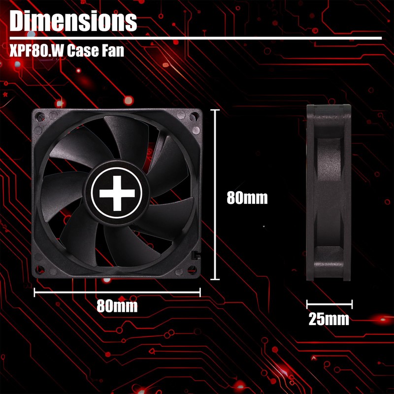 Xilence XPF80.W 80 mm Quiet Case Fan, Small 3PIN, 4PIN