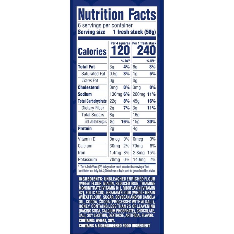 HONEY MAID Fresh Stacks Chocolate Graham Crackers, Bulk Travel Snacks,