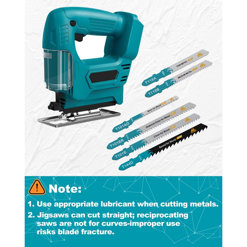 EXFEIN 50-piece Jigsaw Blades for Metal and Softwood Plywood, Professional