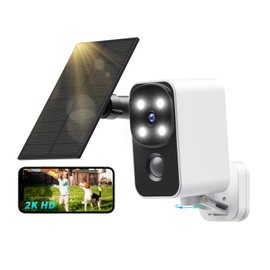 PESAIR Outdoor Surveillance Camera with Solar 2.4 GHz WLAN Wireless Camera, Wireless Surveillance Camera Outdoor/Indoor with PIR Motion Detection, Coloured Night Vision, Two-Way Audio, IP65