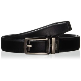 United Colors of Benetton Men's Belt, Slide Lock, No Holes, Stylish, Adjustable Fit, Benetton Leather Belt, Width Approx. 1.3 inches (33 mm), Black