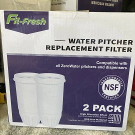 Fil-Fresh 2 Pack Water Pitcher Replacement Filter Compatible with All ZeroWater Pitchers
