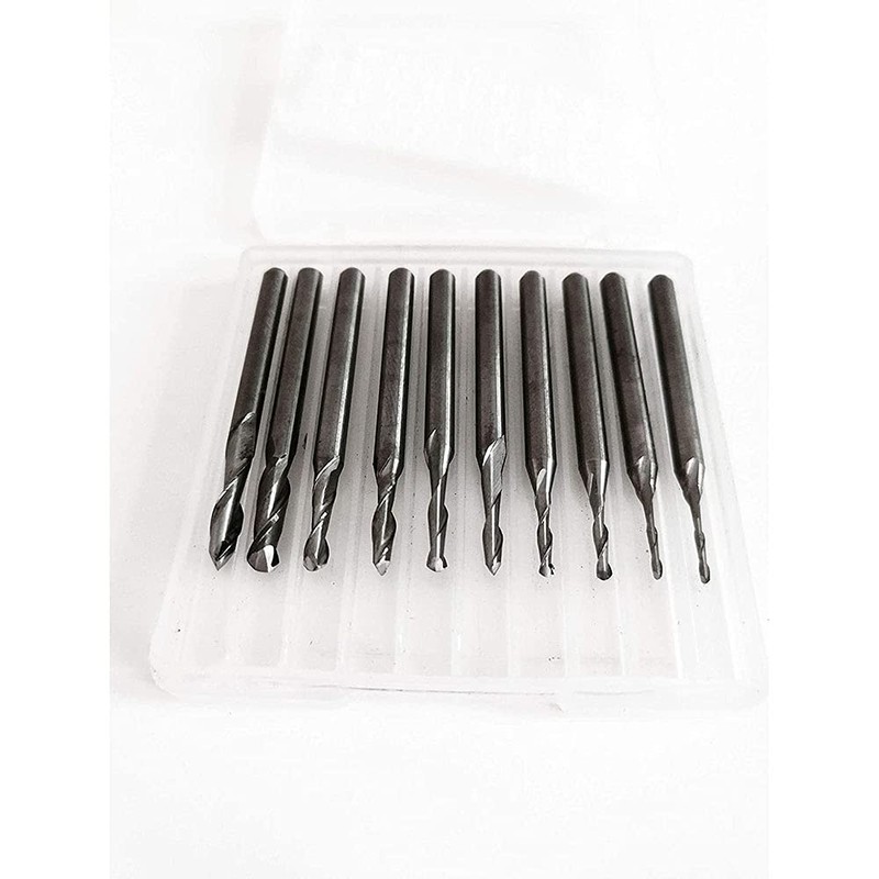 10PCS Ball Nose Twist End Mill Carbide End Mill Set