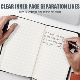 4 Pack Pocket Notebook Journals, 3.7" x 5.6" A6 Small Notepad Notebooks for Note Taking, Mini Note Pads, Black